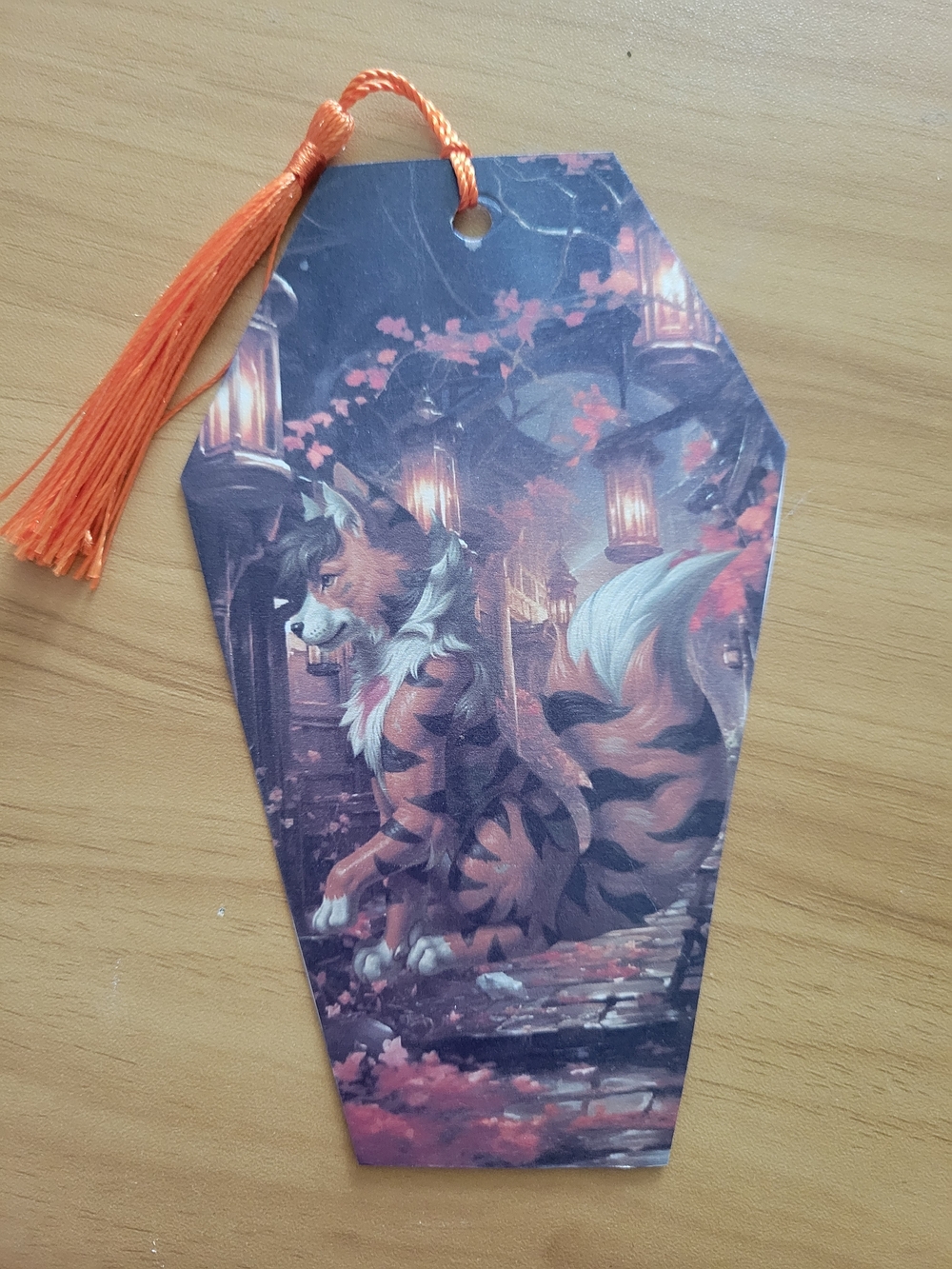 🖤NEW🖤 Og Tiger Fantasy Art Bookmark with Orange Tassel